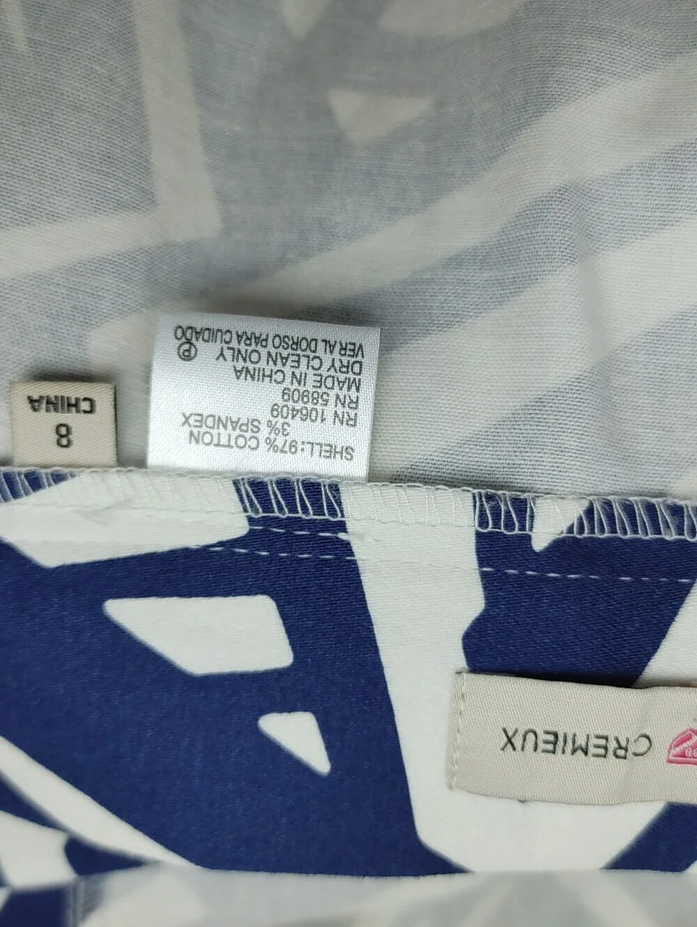 Cremieux Women 2 Piece Skirt Set Size L Top & Size 8 Skirt Blue White Geometric